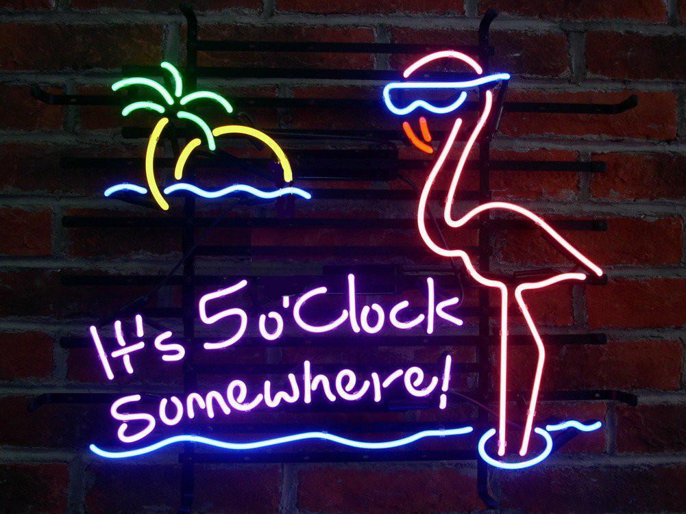 Its 500 Somewhere Flamingo Neon Sign